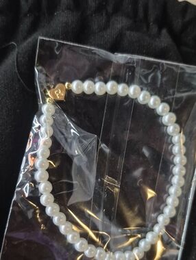 Initial Pearl Bracelets for Women Trendy,18k Gold Plated Dainty Heart Charm R